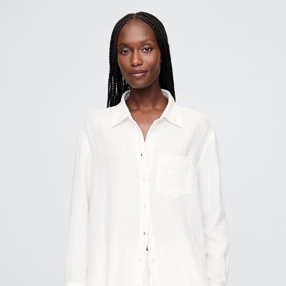 Cotton Gauze Button Down Shirt